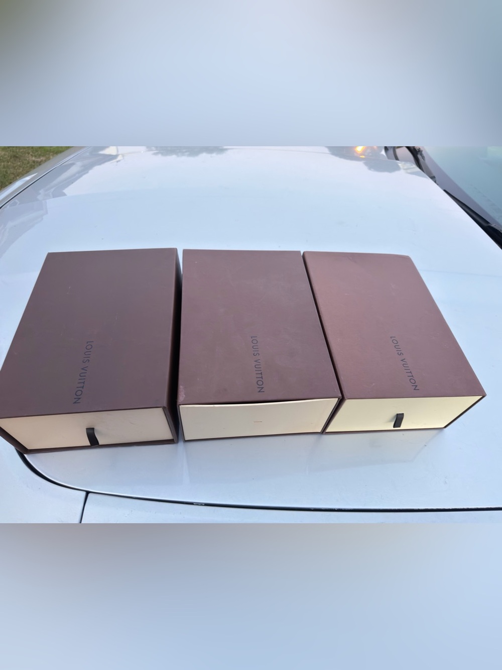 3 Louis Vuitton Empty Boxes - Vintage Brown Drawer Style 8.5"x5.5
